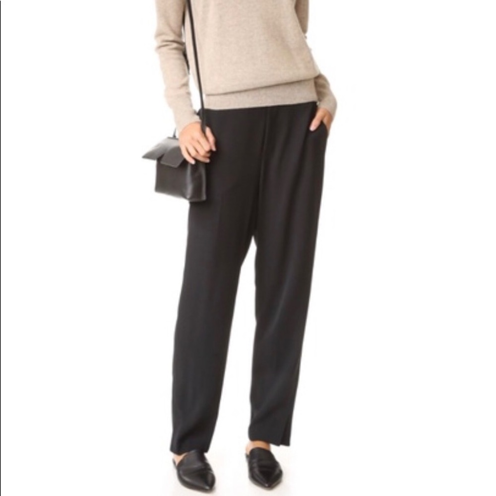 Black Vince straight leg pull on pant